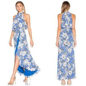 LOVERS + FRIENDS Golden‎ Ray Maxi Dress Womens Size S Blue Floral Sleeveless